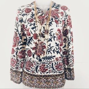 Lucky Brand floral printed top boho style XL